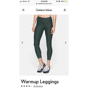 Outdoor Voices 3/4 Warmup Leggings Hunter Green